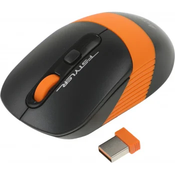 Мышь A4Tech Fstyler FG10S черный/оранжевый оптическая (2000dpi) silent беспроводная USB для ноутбука